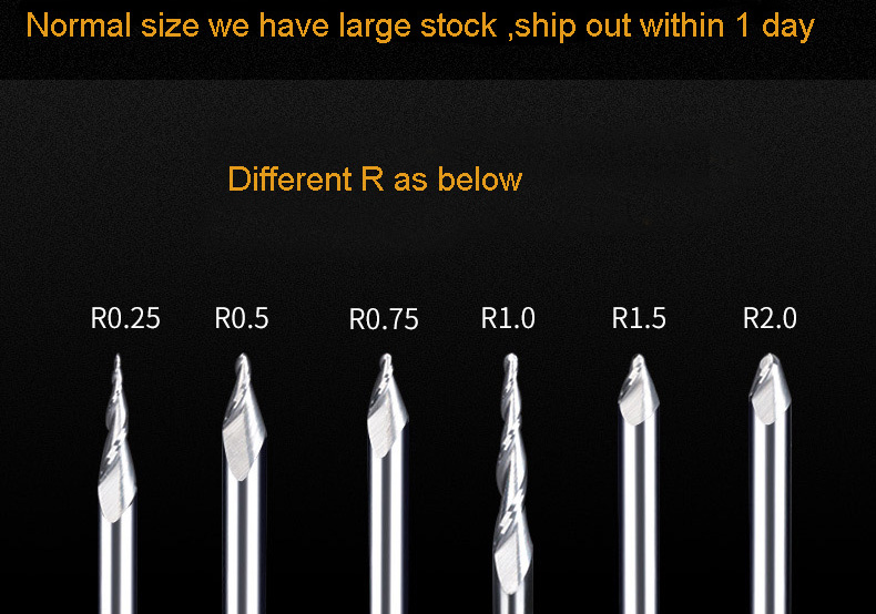 Taper ball nose endmill